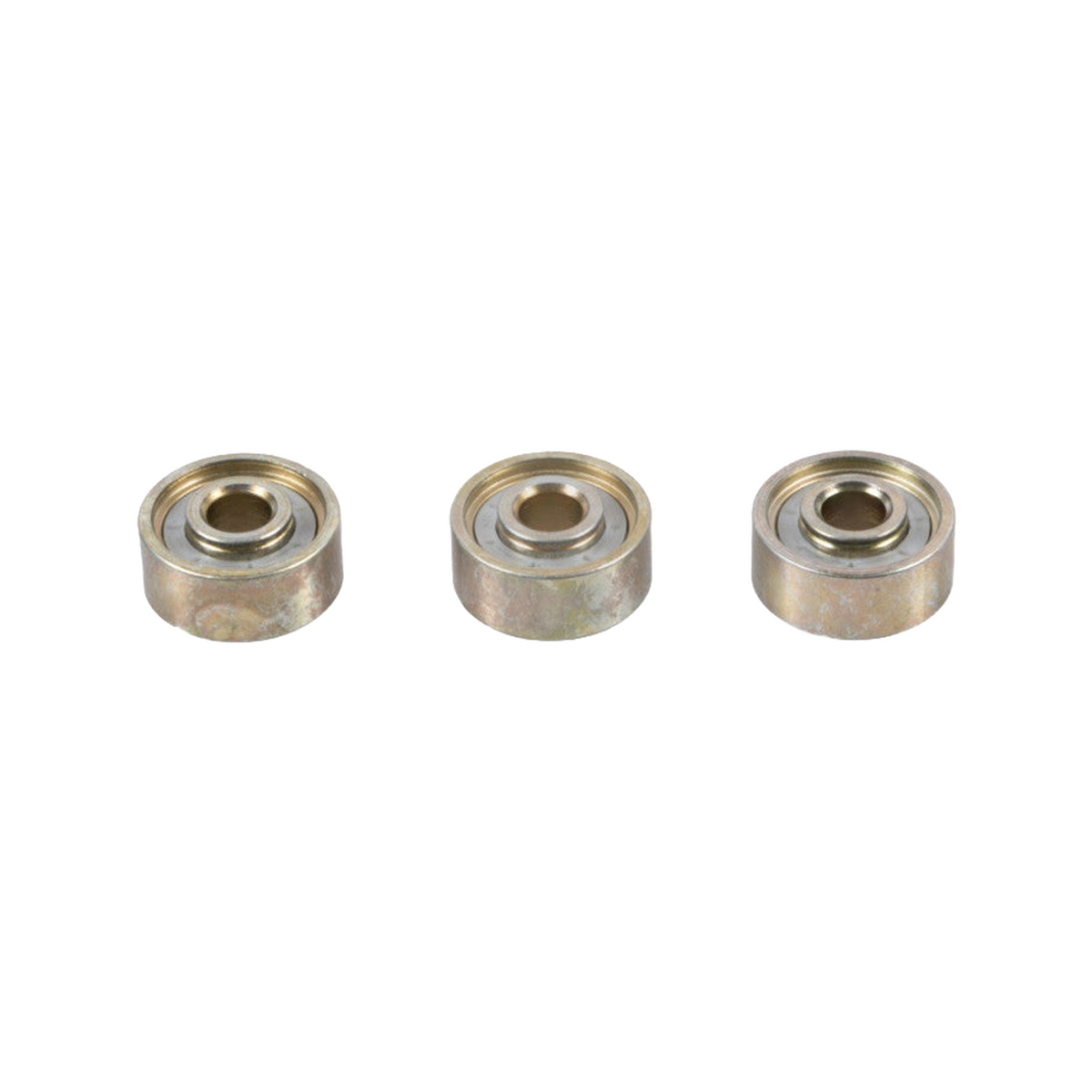 Set de trei role din fier pentru tavan culisant Ø19 mm SCHMITZ 334871, finisaj metalic zincat pe fundal alb